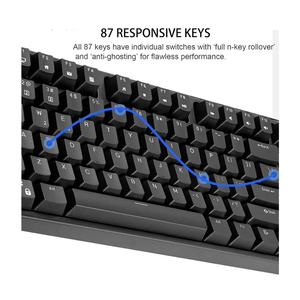 RK ROYAL KLUDGE RK987 MechanicalGaming Keyboard 87 Keys White LED Backlight‎